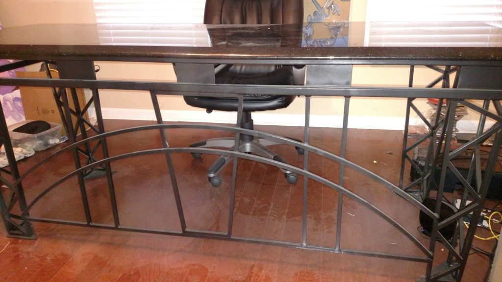 Captivating Writing desk steel base with Art Deco designs and lines